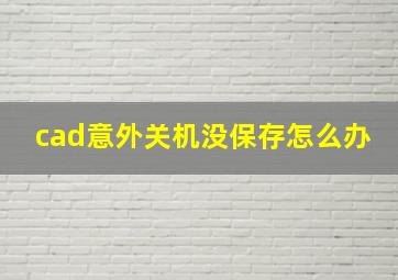 cad意外关机没保存怎么办