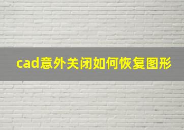 cad意外关闭如何恢复图形