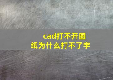 cad打不开图纸为什么打不了字