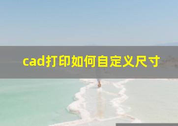 cad打印如何自定义尺寸