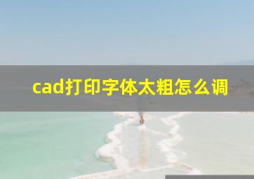 cad打印字体太粗怎么调