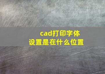 cad打印字体设置是在什么位置