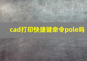 cad打印快捷键命令pole吗