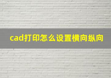 cad打印怎么设置横向纵向