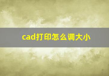 cad打印怎么调大小