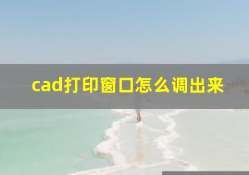 cad打印窗口怎么调出来