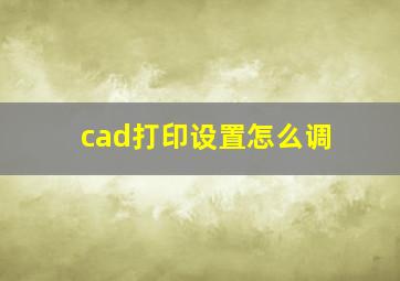 cad打印设置怎么调