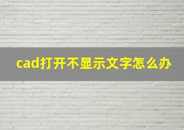 cad打开不显示文字怎么办