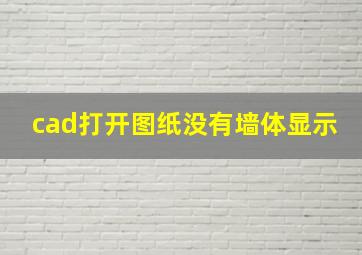 cad打开图纸没有墙体显示