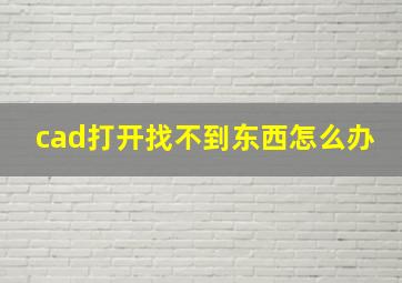 cad打开找不到东西怎么办