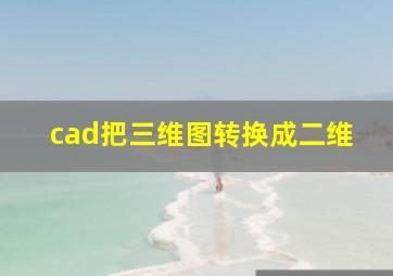 cad把三维图转换成二维