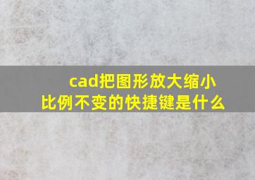 cad把图形放大缩小比例不变的快捷键是什么