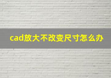 cad放大不改变尺寸怎么办