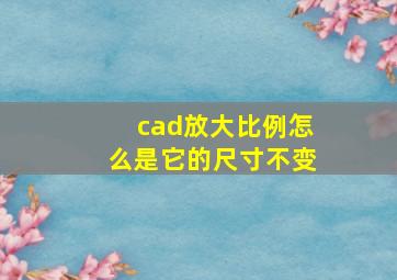 cad放大比例怎么是它的尺寸不变