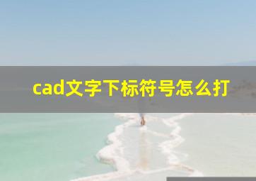 cad文字下标符号怎么打