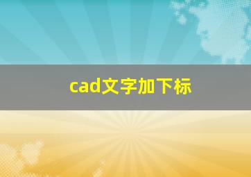 cad文字加下标