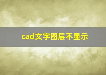 cad文字图层不显示