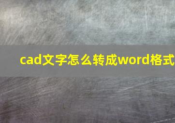 cad文字怎么转成word格式