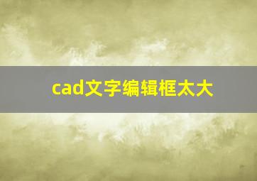 cad文字编辑框太大