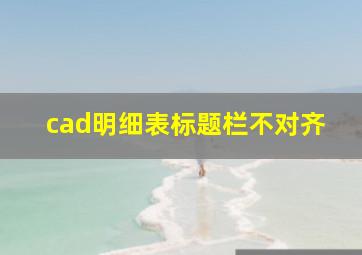 cad明细表标题栏不对齐