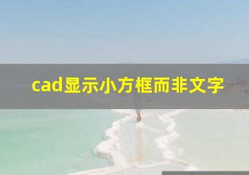 cad显示小方框而非文字