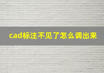 cad标注不见了怎么调出来