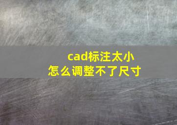 cad标注太小怎么调整不了尺寸