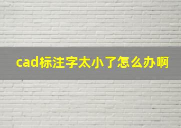 cad标注字太小了怎么办啊