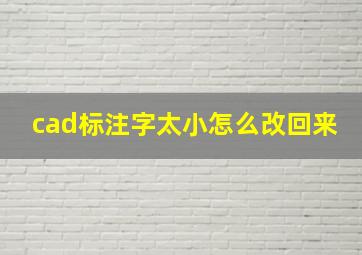 cad标注字太小怎么改回来