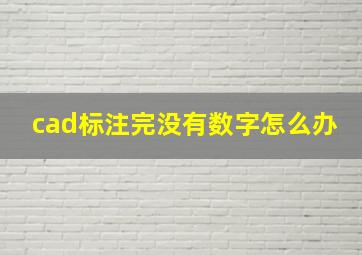 cad标注完没有数字怎么办