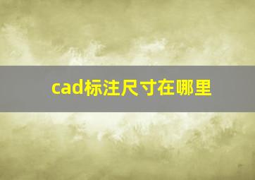 cad标注尺寸在哪里