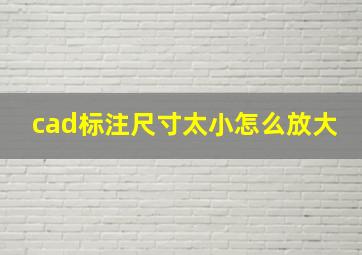 cad标注尺寸太小怎么放大