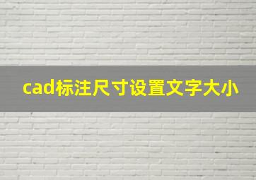 cad标注尺寸设置文字大小