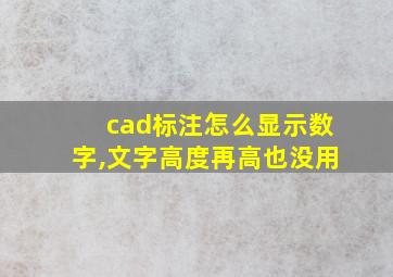 cad标注怎么显示数字,文字高度再高也没用