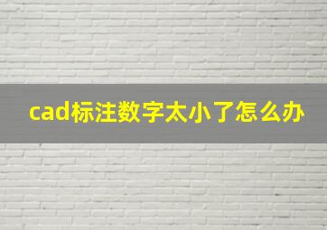 cad标注数字太小了怎么办