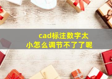 cad标注数字太小怎么调节不了了呢