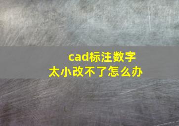 cad标注数字太小改不了怎么办