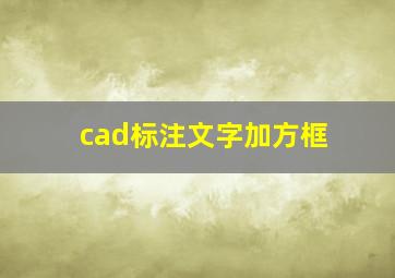 cad标注文字加方框