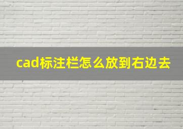 cad标注栏怎么放到右边去