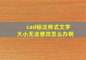 cad标注样式文字大小无法修改怎么办啊