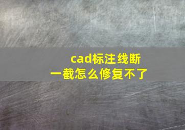 cad标注线断一截怎么修复不了