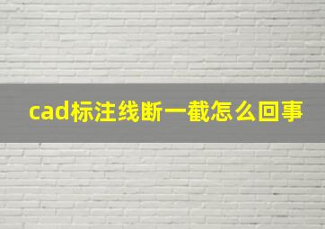 cad标注线断一截怎么回事