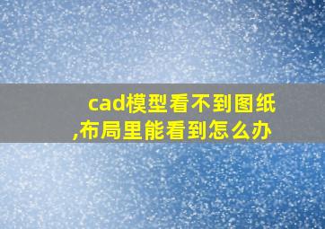 cad模型看不到图纸,布局里能看到怎么办