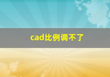 cad比例调不了