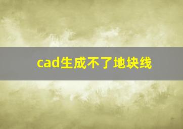 cad生成不了地块线