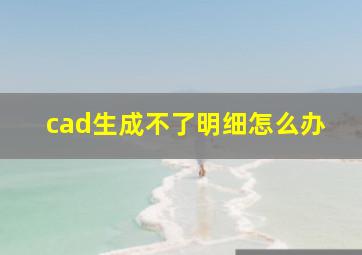 cad生成不了明细怎么办