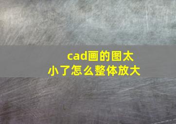 cad画的图太小了怎么整体放大