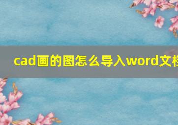 cad画的图怎么导入word文档