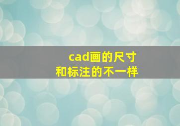 cad画的尺寸和标注的不一样