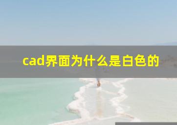 cad界面为什么是白色的